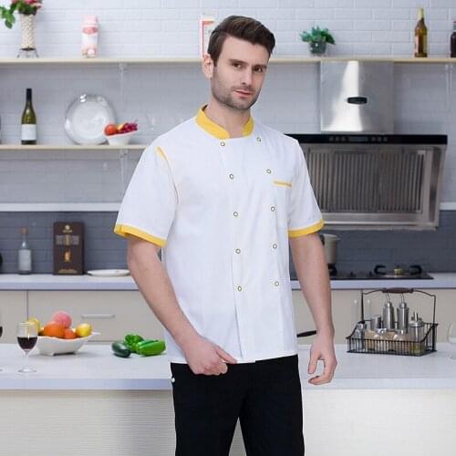Quality Chef Working Uniform Clothing Long Sleeve Men Food Services Cooking Clothes JacketsCoat Uniform Hotel Kitchen B-6553
