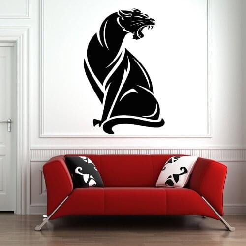 Angry Jaguar Wall Decals waterproof vinyl Animal poster pattern wall sticker Jaguar Living Room House Home Decor mural G305