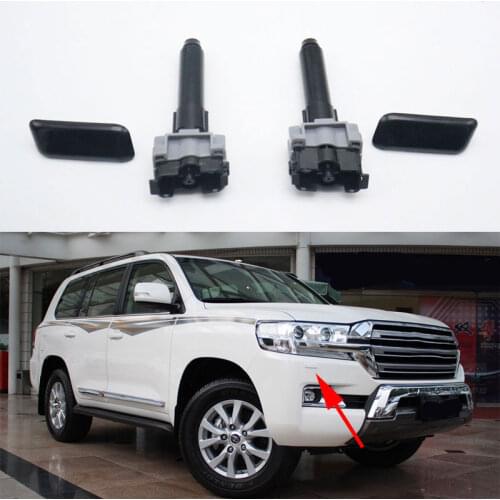 Car HeadLight HeadLamp Washer Spray Nozzle Jet Pump Clean Actuator & Cover Cap For Toyota Land Cruiser 200 LC200 2015 2016 2017