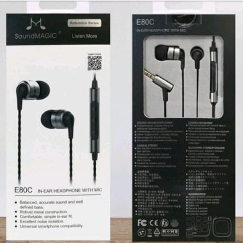 New SoundMAGIC E80C Reference Series Flagship Noise Isolating In-Ear Earphone Comply Ear tips Microphone Remote All Smartphones