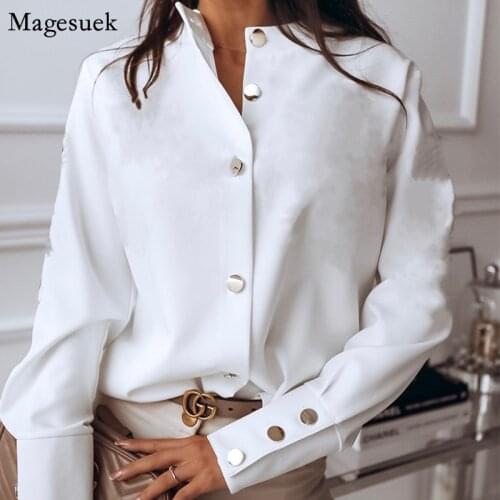 New Fashion Cotton Blouse Women 2021 Autumn Solid Long Sleeve White Shirt Women Loose Casual Cardigan Womens Blouses Blusa 10619