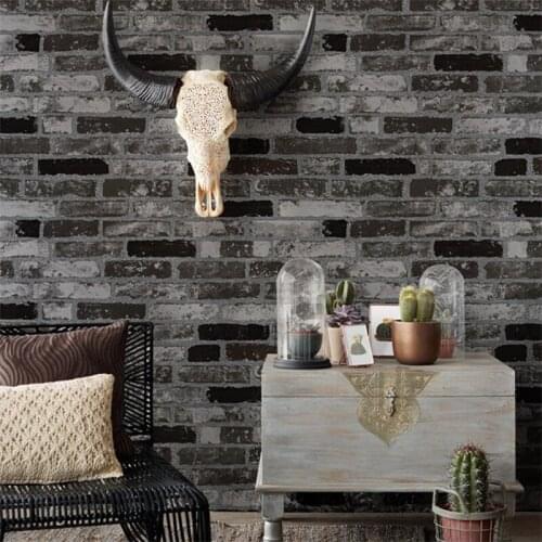 Beibehang simulation retro brick wall waterproof wallpaper living room clothing store cafe decoration background wallpaper roll