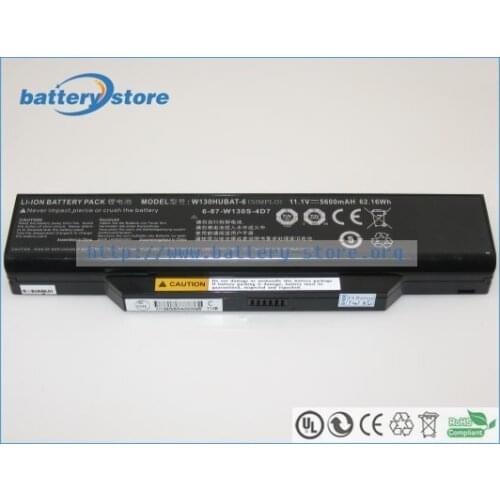 Genuine 5600mAh, 62.16W battery W130HUBAT-6 6-87-W130S-4D7 for CLEVO W255CEW W130EV W130EW