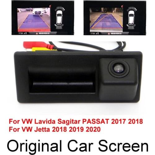 For VW Lavida Sagitar PASSAT Jetta 2017-2019 Original Car Screen Dynamic Trajectory Reverse Parking Rear Camera Trunk Handle