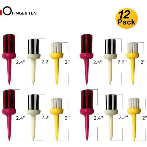 Plastic Golf Tees Brush 12 Pcs Type Unbreakable Tee for Low Friction More Distance Consistent Height