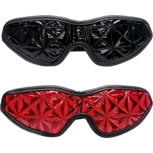 Fetish Sex Toys for Couple PU Leather Party Erotic Toys Blindfold SM Bondage Diamond Pattern Sex Eye Mask Adult Games