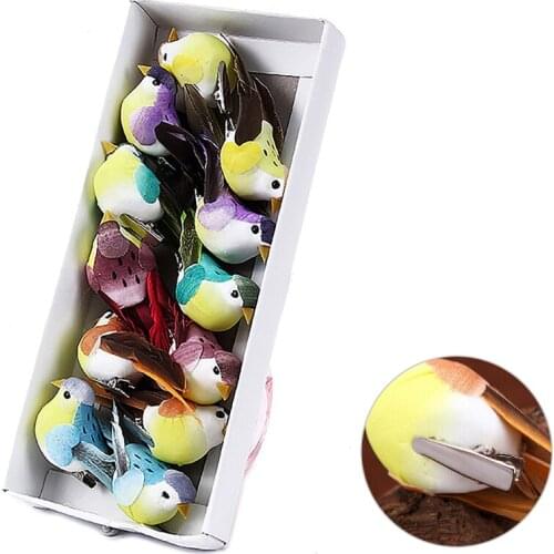 Simulation Feather Bird Vivid Feathered Birds Garden Decoration Gardening 9*3*4cm Ornament Beautiful Lifelike With Clip Durable