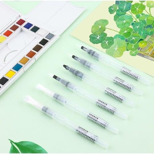 3pcs/lot Water Brush Pen Assorted Tips Self-moistening, Portable Watercolor Paint Pens for Coloring, Art, Painting, Lettering