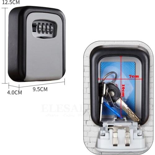 Wall-Mounted Hidden Key Safe Box Secret Storage Organizer Combination Password Lock Home Garage Apartment Car Spare Keys Safe