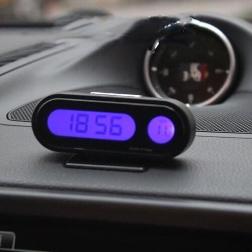 Car-Styling 2 in 1 Car Automobile Digital Clock Auto Watch Automotive Thermometer Hygrometer Decoration Ornament Clock In Car