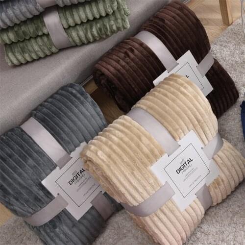 1pc Solid Throw Blanket Flannel Fleece Super Soft Blankets Winter Warm Fluffy Bed Linen Bedspread For Sofa Bedroom Decor