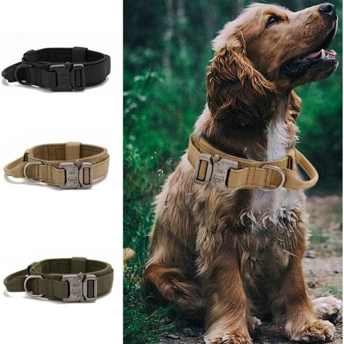 Pet Tactical Collars Wear Resistant Outdoor Adjustable Durable Pet Collar For Medium Large Leash Dog Practical Pet Supplies