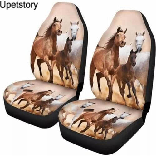 Upetsory Crazy Horse Pattern Slip-Resistant Vehicle Seat Covers Tribal Durable Front Car Seat Covers Set for truck/SUV 2021 New
