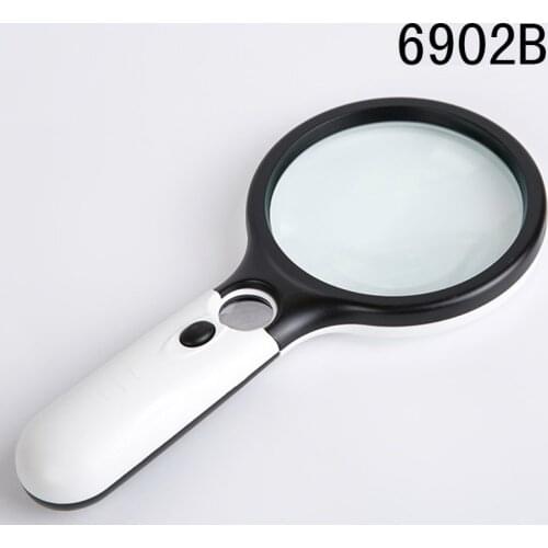 Magnifying Glass with 12 LED Lights, 30X Double Glass Lens Handheld Illuminated Magnifier Reading Magnifying Glass with for Seni