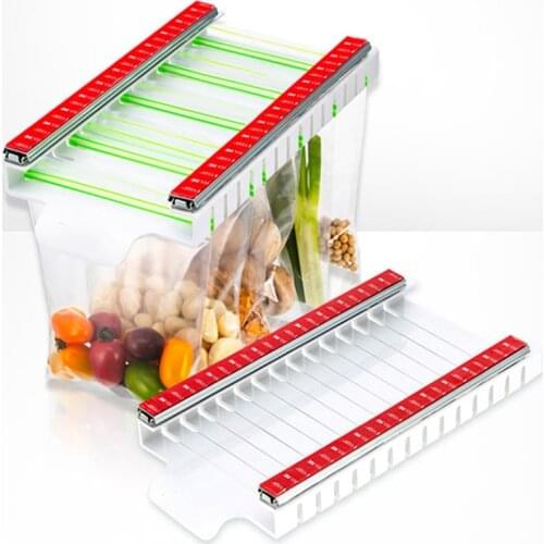 Food Bag Hanging Storage Rack Retractable Fresh-keeping Bag Hanging Storage Holder Zip Fresh Holder Ziplock Bag Organizer