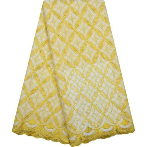 Yellow High Class Swiss Voile Lace 2018 African Voile Swiss Lace Fabric African Swiss Cotton Voile Lace Fabric For Clothes 1183