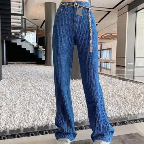 2021 Spring Summer fashion clothes Loose High Waist Wide Leg Pants for Women Casual Wide Leg Denim Pants Loose Jeans for Women