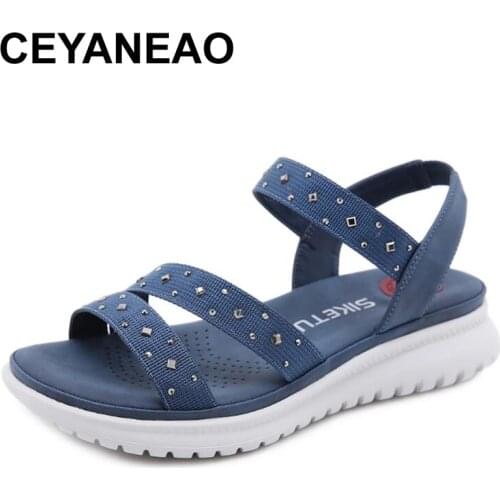 CEYANEAO 2021 Summer Shoes Women Sandals Holiday Shoes Ladies Beach Sandals Fashion Brand Casual Shoes Thick Sole