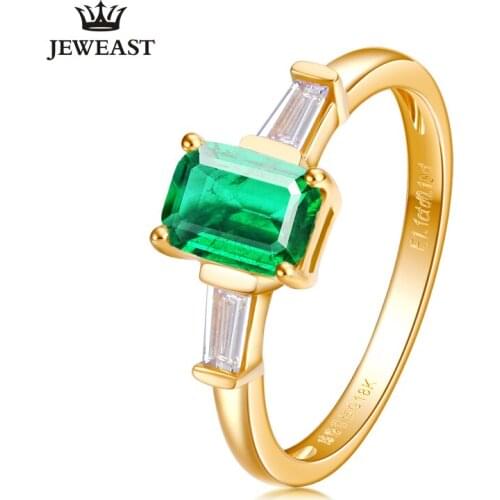 SLFD Natural Emerald 18K Pure Gold 2020 New Hot Selling Top Ring Women Heart Shape Ring For Ladies Woman Genuine Jewelry