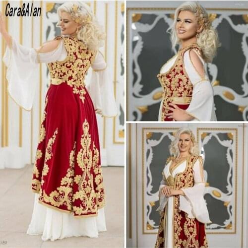 Formal Kosovo Albanian Caftan Vestidos De Novia Tunisian Evening Dresses 2021 Lace Applique Robe De Soirée De Mariage Prom Gowns