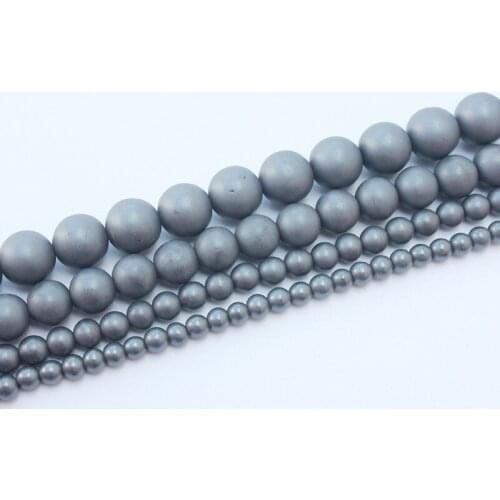 1 strand/lot Matte Black Hematite Loose Beads Natural Stone Round Beads 4/6/8/10mm DIY Jewelry Accessories HLB1023