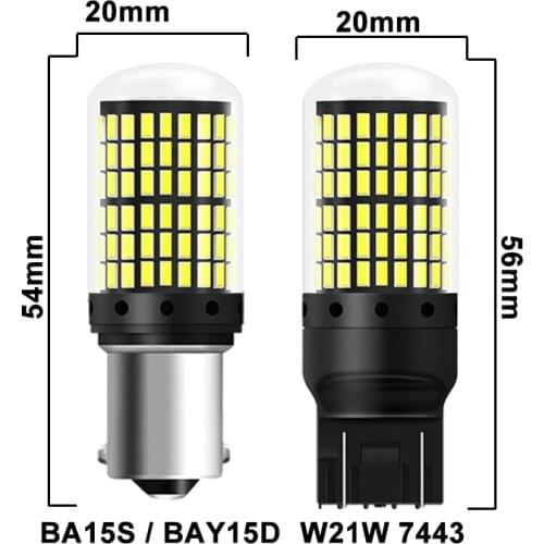 1x P21W PY21W Car LED Bulb Ba15s 1156 Bau15s T20 WY21W W21W 7443 High Power LED Signal Light Canbus No error Auto Reverse Lamp