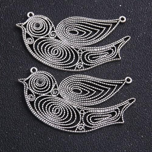 2pcs/Lot 37*75mm Antique Swallow Connector DIY Animal bing Bird Jewelry Findings Bracelet
