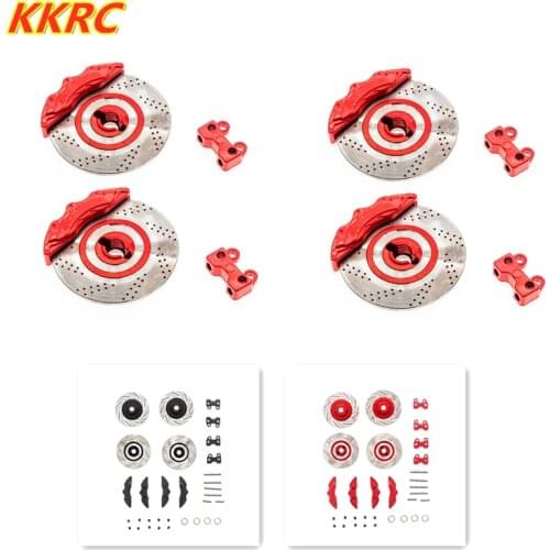 4pcs Metal Brake Discs With Calipers for 1/10 RC Crawler Car Traxxas TRX4 G500 TRX6 G63