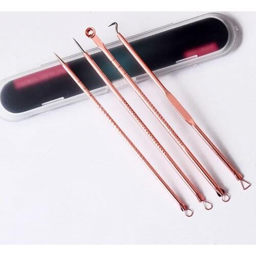 4pcs Rose Gold Black Dots Cleaner Acne Blemish Remover Needles Set Black Spots Pore Cleanser Tool Most Popular Products