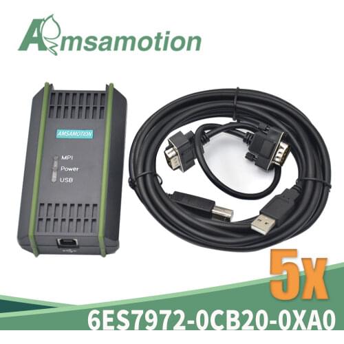 5 Pieces Programming Cable for Siemens S7-300 MPI Download PC Adapter SIMATIC 6ES7 972-0CB20-0XA0 USB-MPI/DP/PPI Network