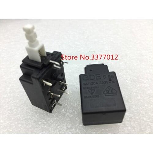 5pcs/lot Power switch GDE S95 6A 120A 250V with lock push switch 6 feet
