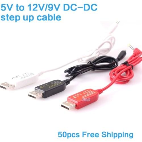 50PCS Wholesale USB to 9V 12V Step-up Voltage USB Power Cable USB Barrel Power Cable for LED router TmallGenie