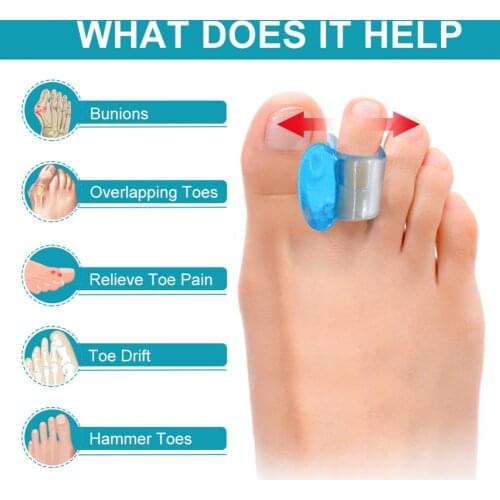 6 Pair Toe Separator Reusable Release Foot Pressure Silicone Foot Pressure Relieving Thumb Corrector for Bunions