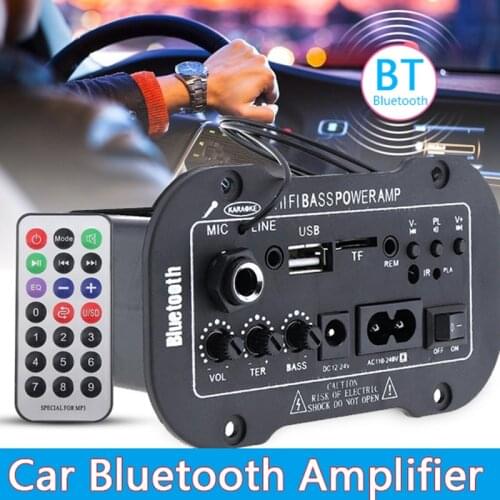 220V Car Bluetooth 2.1 Hi-Fi Bass Power AMP Mini Auto Car Amplifier Stereo Radio Audio Digital Amplifier USB TF Remote