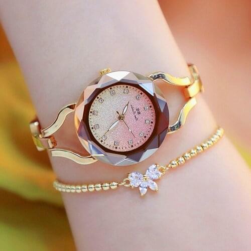 Relogio Feminino Womens High-end Link Watch Fashion Rhinestone Fritillary Face Watch Luxury Casual Female Waterproof Watches