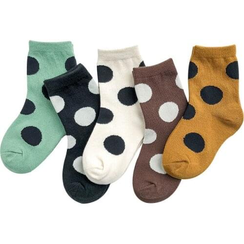 Baby Lotus 5 Pairs/Pack Cotton Warm Dot Baby Girl Socks Toddler Children School Socks Kids Socks Boys Autumn Winter Kids Gifts