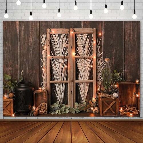 Newborn Portrait Backdrops Baby Shower Birthday Wood Door Light Green Leaf Photography Backgrounds Photo Studio Photozone Decor