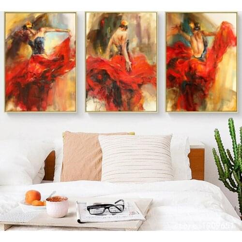 Cotton no frame impression figures dance girl canvas printings oil painting printed on cotton wall art decoration pictures