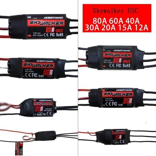 Hobbywing Skywalker 15A 20A 30A 40A 50A 60A 80A ESC Speed Controler With UBEC For RC FPV Quadcopter RC Airplanes Drone