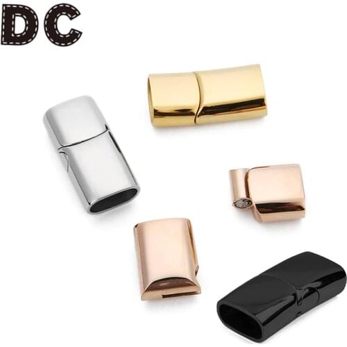 1PC Stainless Steel Magnetic Clasps Connector Leather Cord Magnet Lace Buckle Bracelet End Caps Bracelets Findings Jewelry