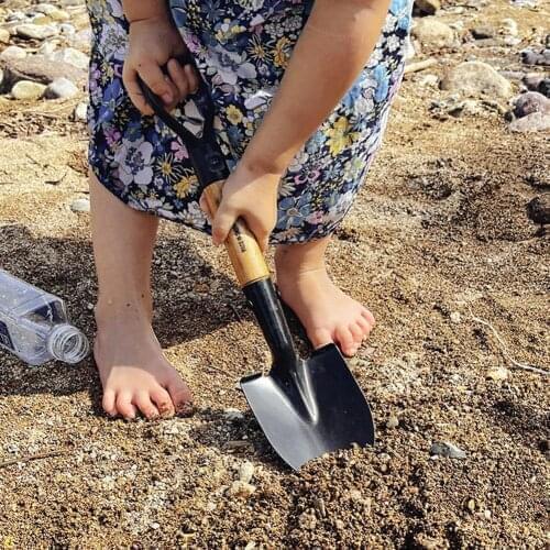 Small Round Digging Shovel Kids Mini Beach Garden Snow Shovel Play Sand Tool Play Snow Shovels With Wooden Handle Gardening Tool
