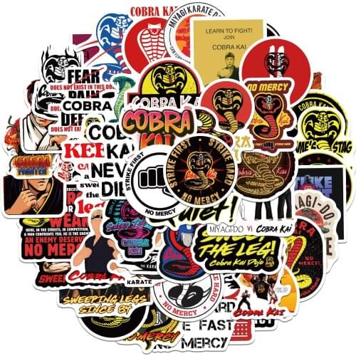 25/50PCS TV Show Cobra Kai Stickers DIY Motorcycle Luggage Phone Guitar Skateboard Cool Graffiti Sticker Decal for Kid Toys