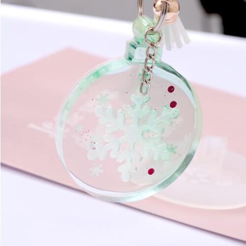 2021 New Product Diy Crystal Epoxy Mold Snow Car Decoration Flower Christmas Round Snowflake Listing Pendant Jewelry Silicone