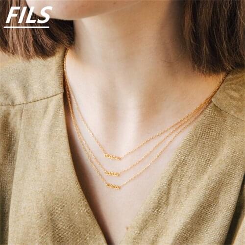 Necklace For Women Gold Color Fashion Letter Name Choker Necklace Stainless Steel Personality Small Link Chain Necklaces Jewelry
