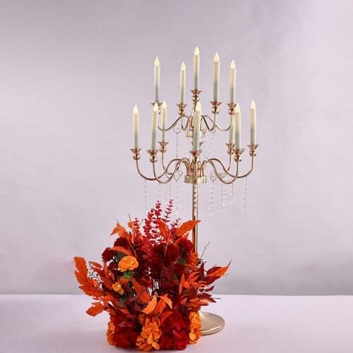 IMUWEN Candelabras 13 Arms Candle Holders 40.9" Tall Crystal Candlesticks For Wedding Centerpieces Event Party Decor IM837