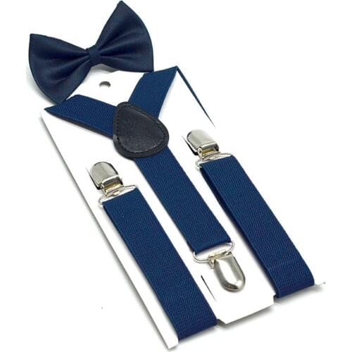 Suspenders Kids Children Suspender Set Pant Wedding Baby Boyrs Girls Braces Bow Tie Yellow Pink White Navy Red Strap 65cm*2.5cm