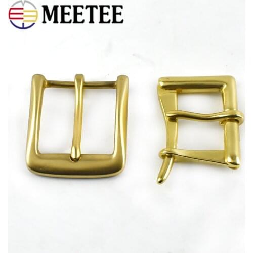 Meetee 1pc 39mm Wide Belt Buckle Pure Brass Pin Repair Accessories Mens Fire Head Fit 36-38mm Band DIY Leather Craft AP274