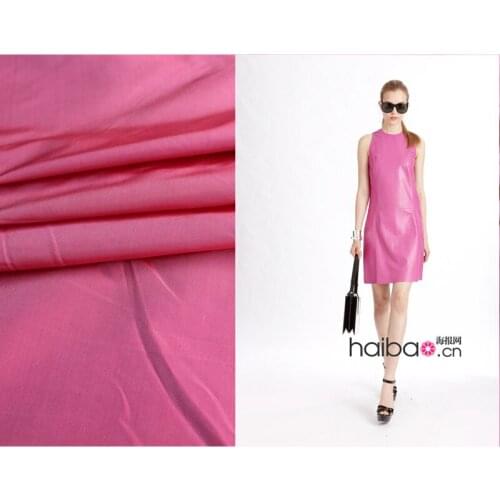 Real Silk Double Palace Tufts Fabric Cloth Hundred Percent Mulberry Silk Solid Color Rose Red/0.5M