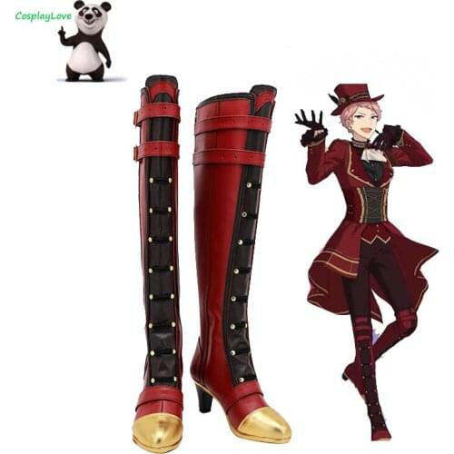 CosplayLove Ensemble Stars Valkyrie Itsuki Shu Red Cosplay Shoes Long Boots Leather Custom Made
