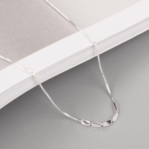Trendy geometric 925 Sterling Silver small pendant necklace For Women Fashion silver choker jewelry necklaces for girls